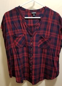 TORRID plaid blouse size 00